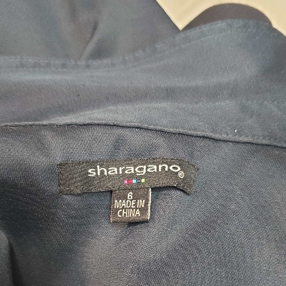 Sharagano Dark Blue Utility Dress with Gold Accents - Picture 9 of 9